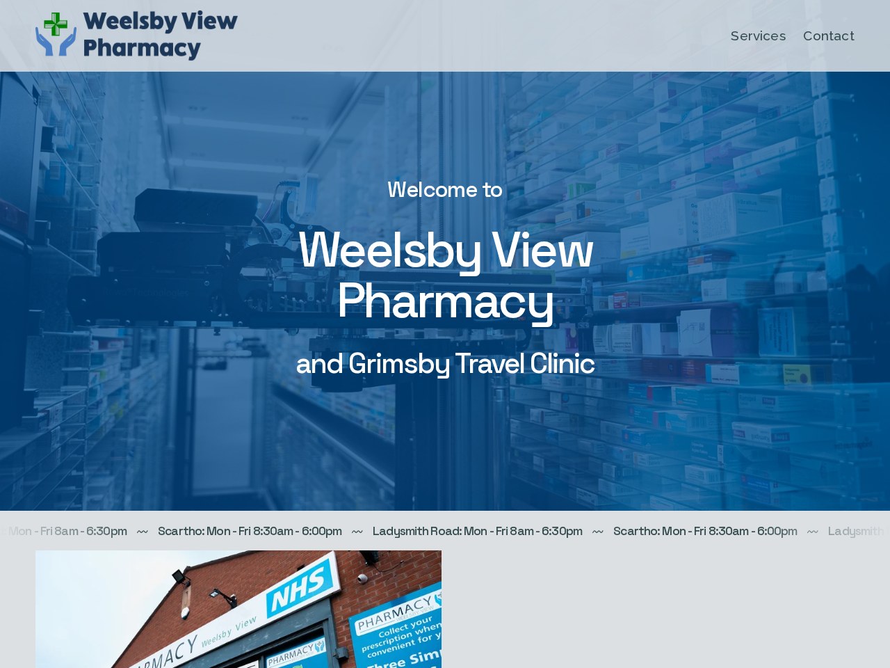 Weelsby View Pharmacy website homepage
