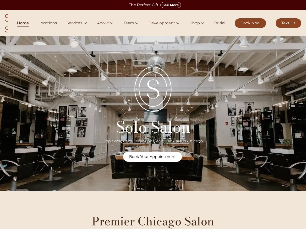 Solo Salon website homepage