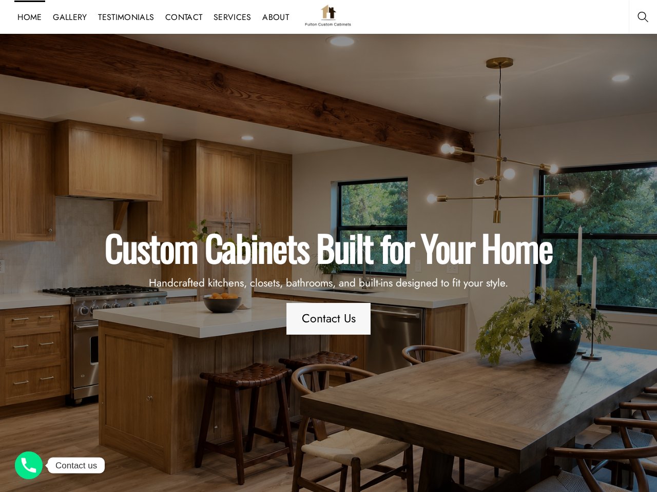 Fulton Custom Cabinets website homepage